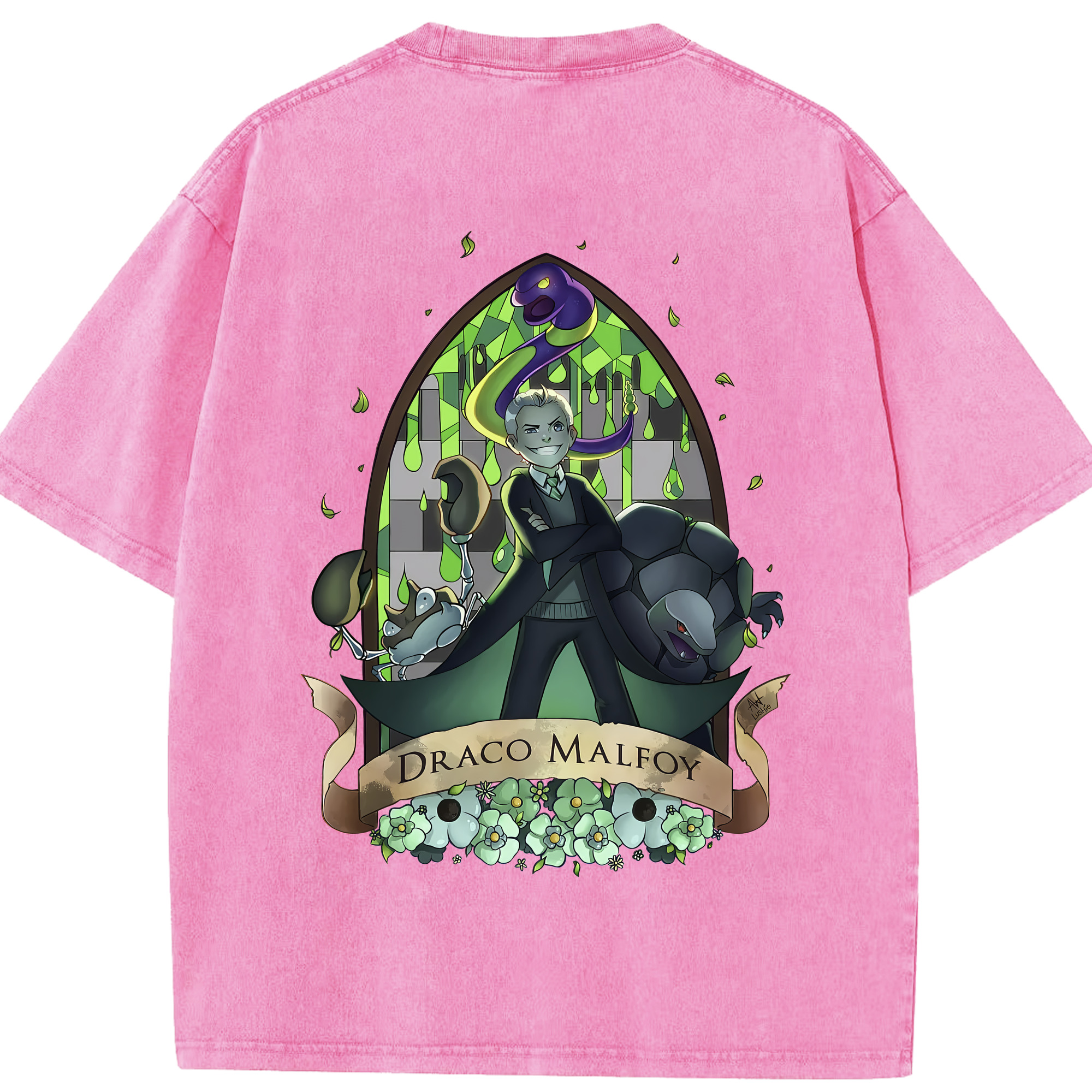 （画像用） Harry Potter ハリー・ポッターシリーズ 綿100% ヴィンテージ風 半袖Tシャツ（背面プリント）